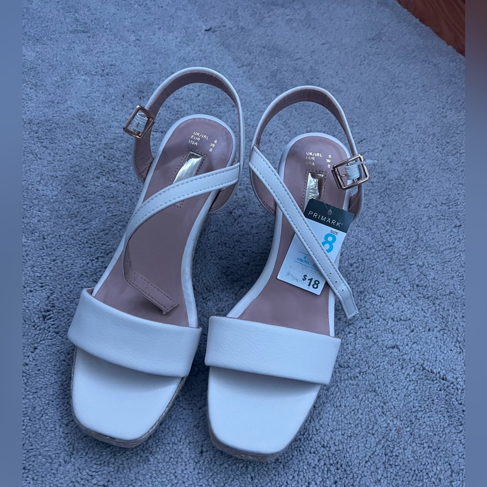 White wedge sandals